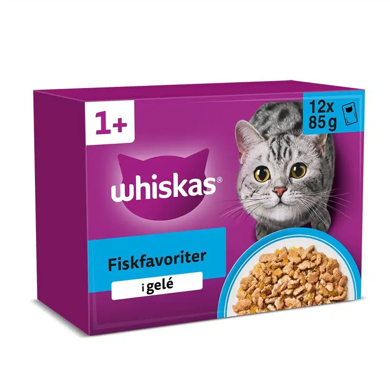 Handla nu - Whiskas 1+ Fish Selection Våtfoder till katt 12×85 g