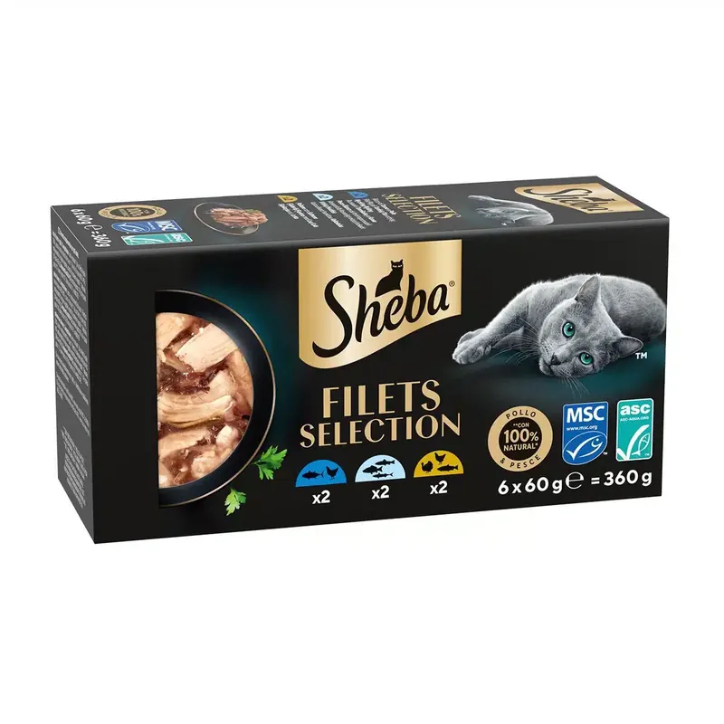 Få kvar i lager | Sheba Filets Selection Våtfoder till Katt i Sås 6×60 g