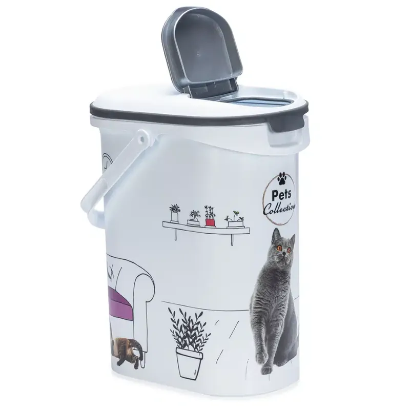 Passa på - Curver torrfoderbehållare för katt – Vardagsrumsdesign upp till 4 kg torrfoder (10 liter)