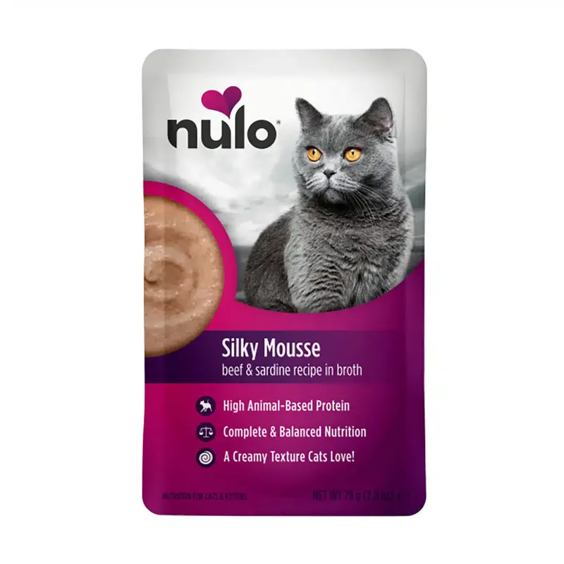 Nulo Silky Mousse Cat Beef & Sardine in Broth Våtfoder till Katt 79 g - Premium
