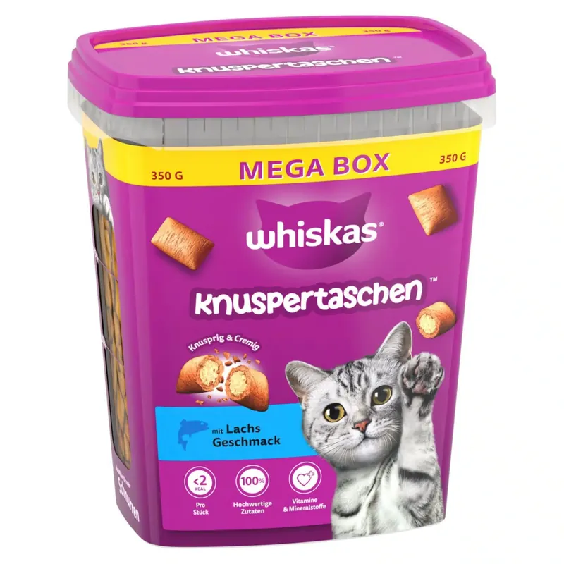 Whiskas Temptations – Ekonomipack Lax 2 x 350 g | Outlet