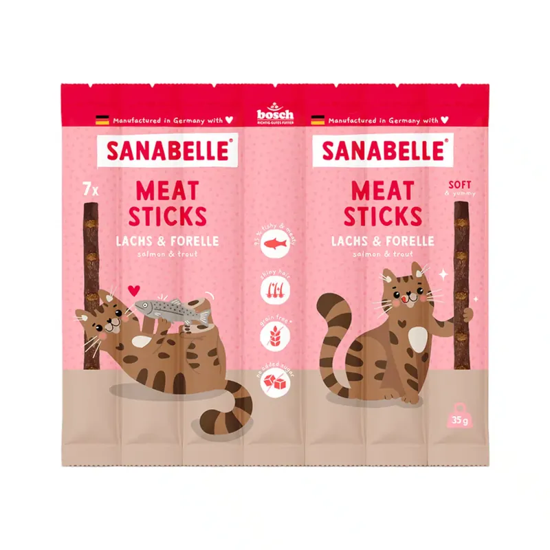 Ta chansen - Sanabelle Meat Sticks – 35 g med lax & öring