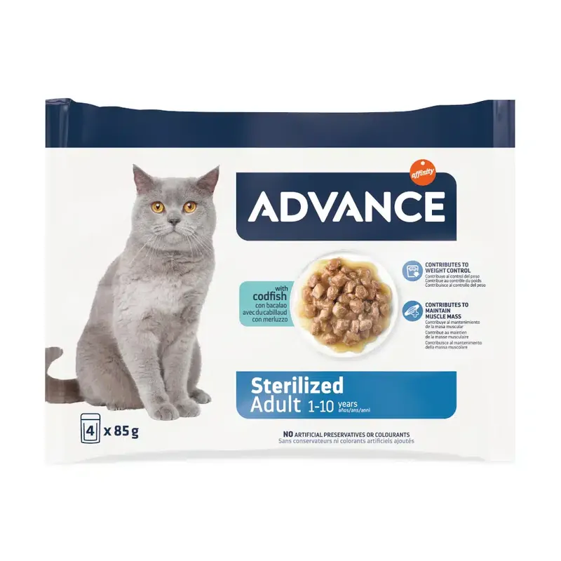 Advance Feline Sterilized Cod – Ekonomipack 52 x 85 g - Premium