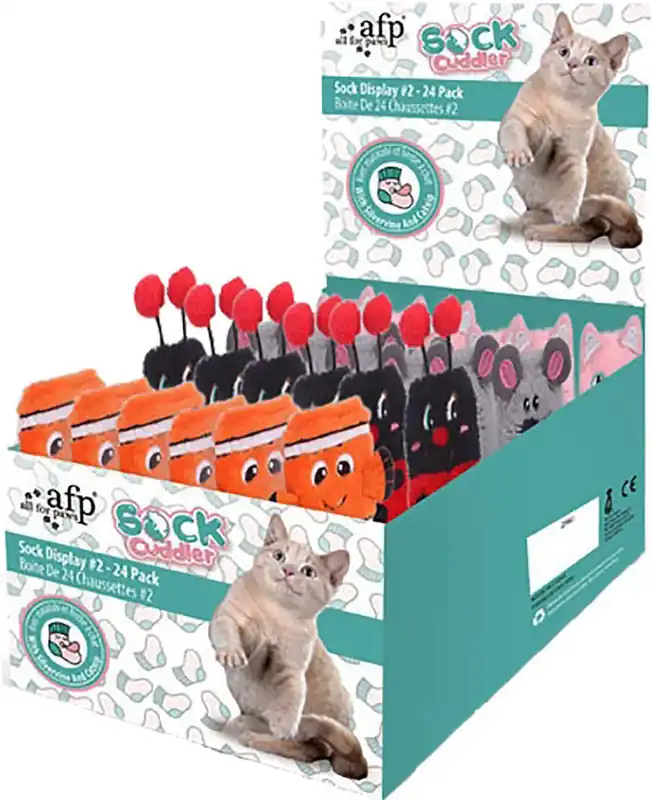 ALL FOR PAWS Kattleksak Sock Display No2 | Premiumkvalitet