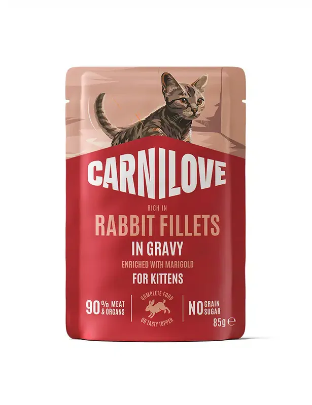 Kanonerbjudande | Kitten Pouches med Kanin Våtfoder – 24 st x 85 g