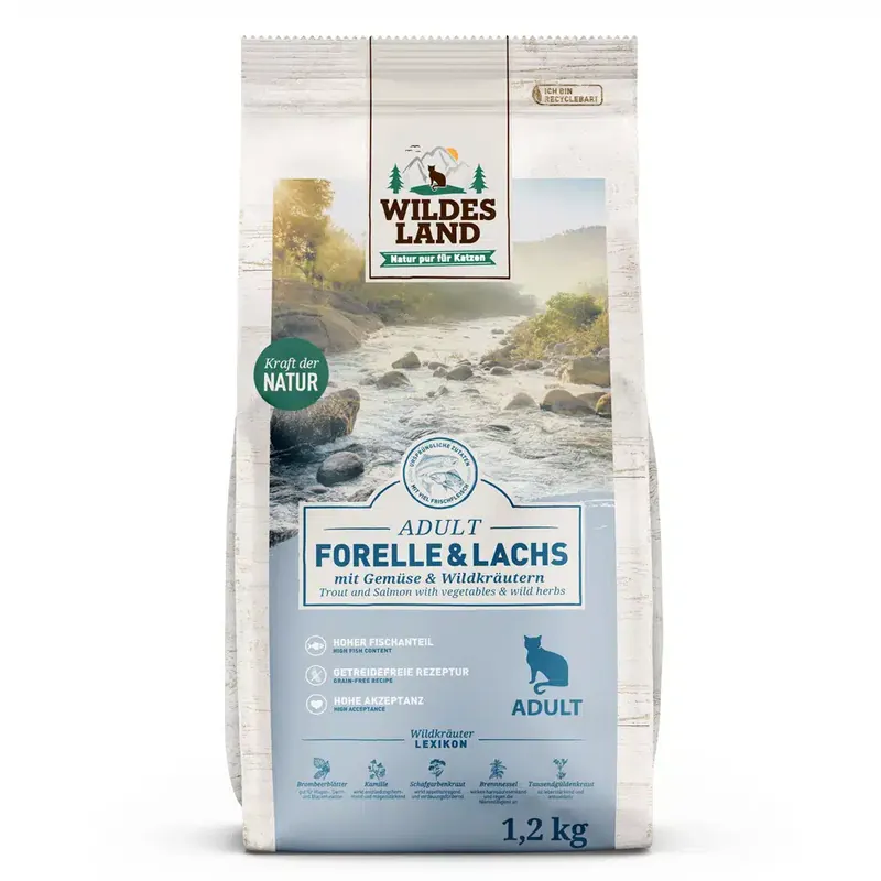 Wildes Land Cat öring & lax – 1,2 kg - Premium