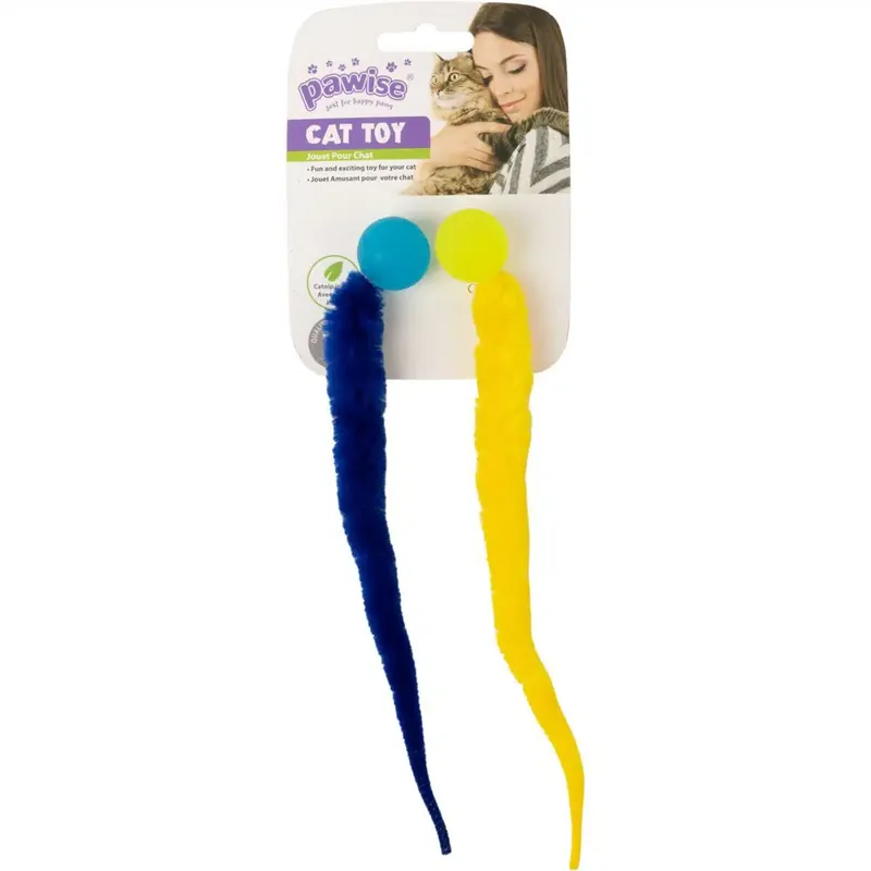 Pawise Studsande Ormar Kattleksaker 2-pack | Rea