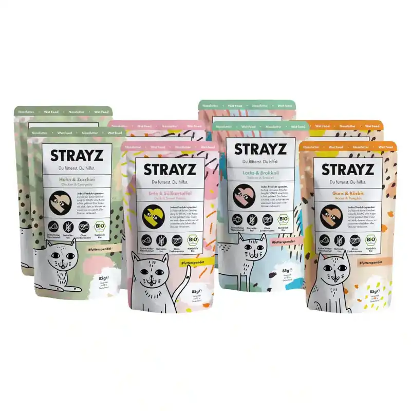 Fynd | STRAYZ BIO Katt 8 x 85 g – BIO provspack