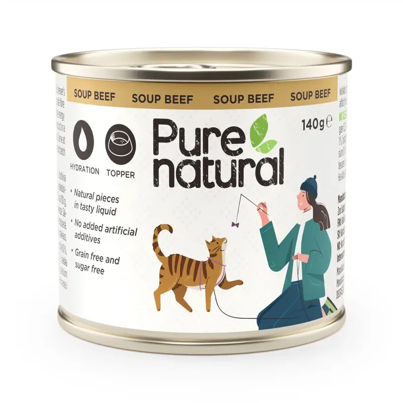 Purenatural Cat Soup Beef 140 g | Populär