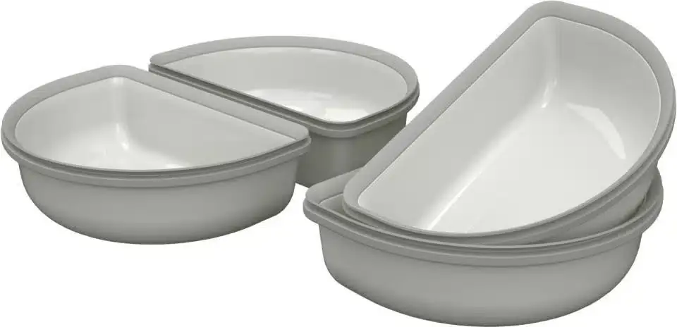 Surefeed delad skål grå, 4st - Kampanj