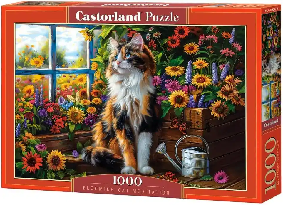 Premium - Pussel Blooming Cat Meditation, 1000 bitar