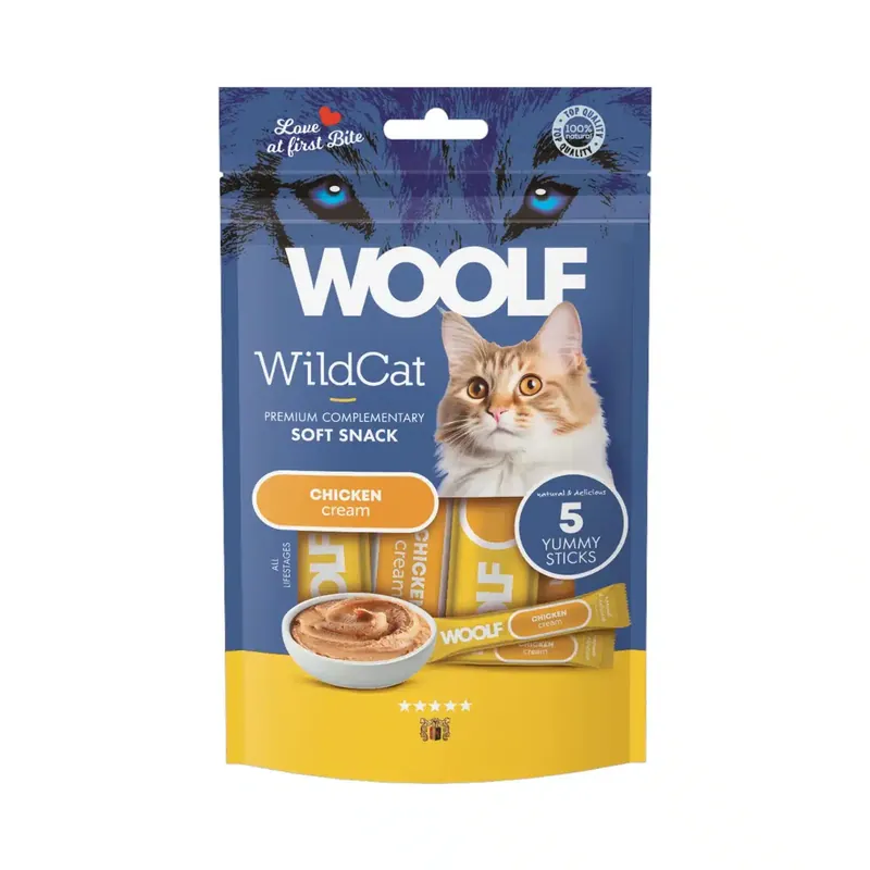 Bara idag | WOOLF Wildcat Cream Chicken – 5×14 g