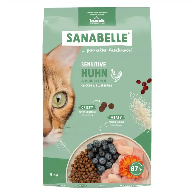 Sanabelle Sensitive med kyckling & blåbär – 8kg - Fyndpris