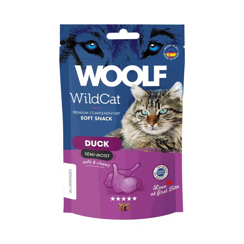Fabrikspris - WOOLF Wildcat Snacks Duck – 50 g