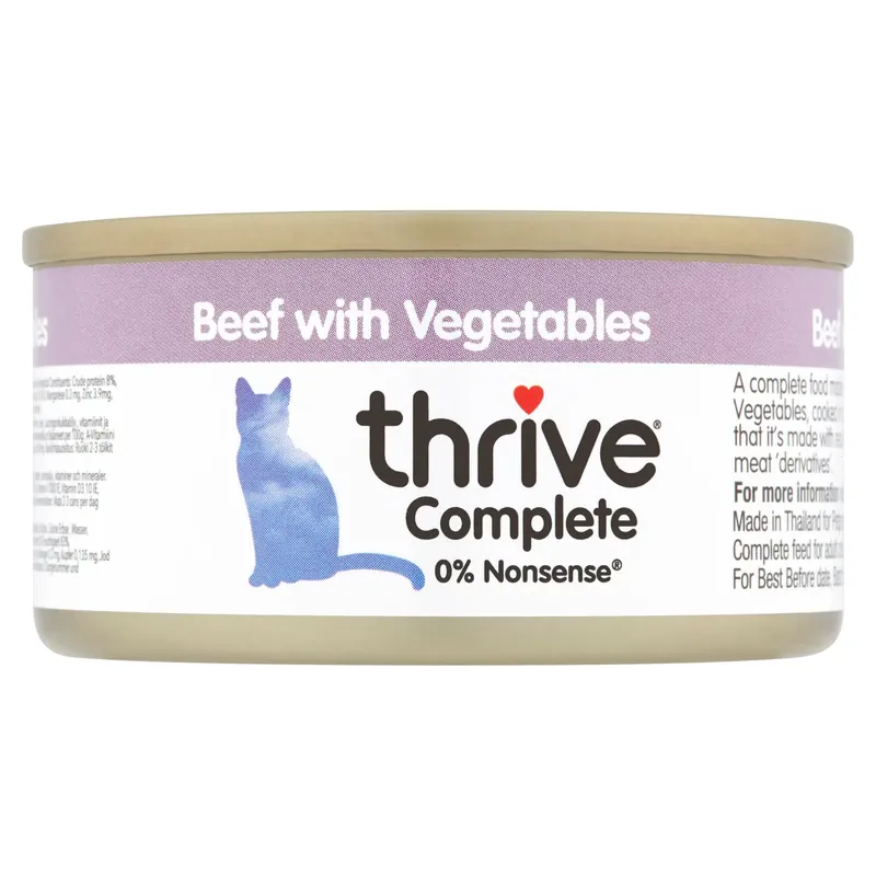 Thrive Complete våtfoder katt – 6 x 75 g Nötkött & grönsaker - Köp direkt