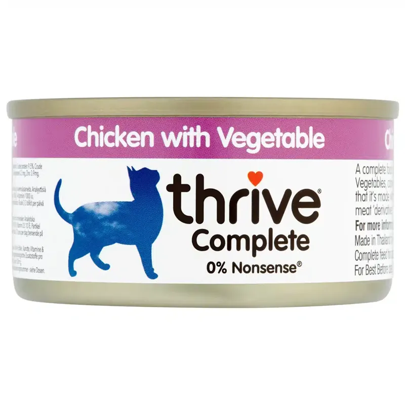 Thrive Complete våtfoder katt – 6 x 75 g Kyckling & grönsaker | Få kvar i lager