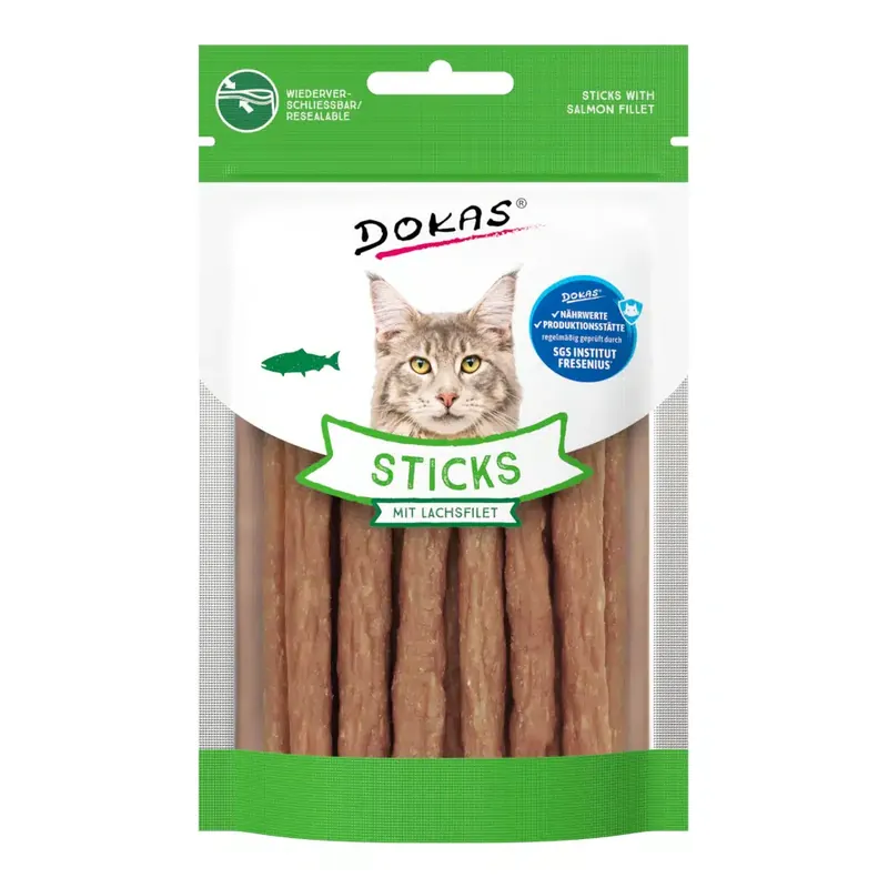 Nedsatt pris | Dokas Sticks 30 g – med laxfilé