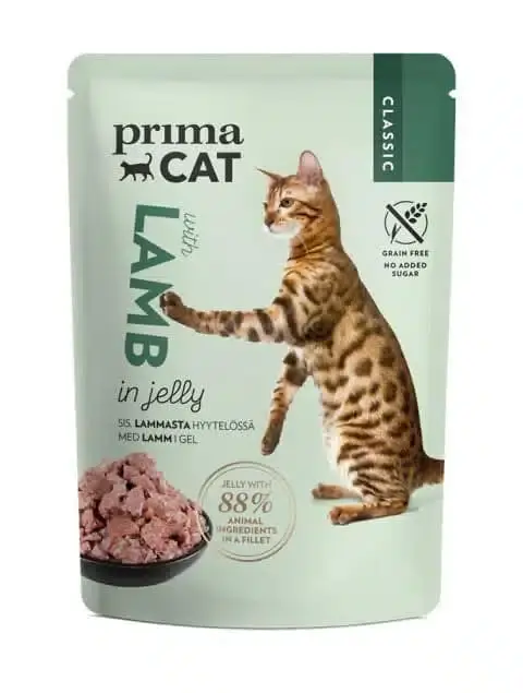 PrimaCat Classic Våtfoder med lamm i gelé för katter 85 g - Extra rabatt