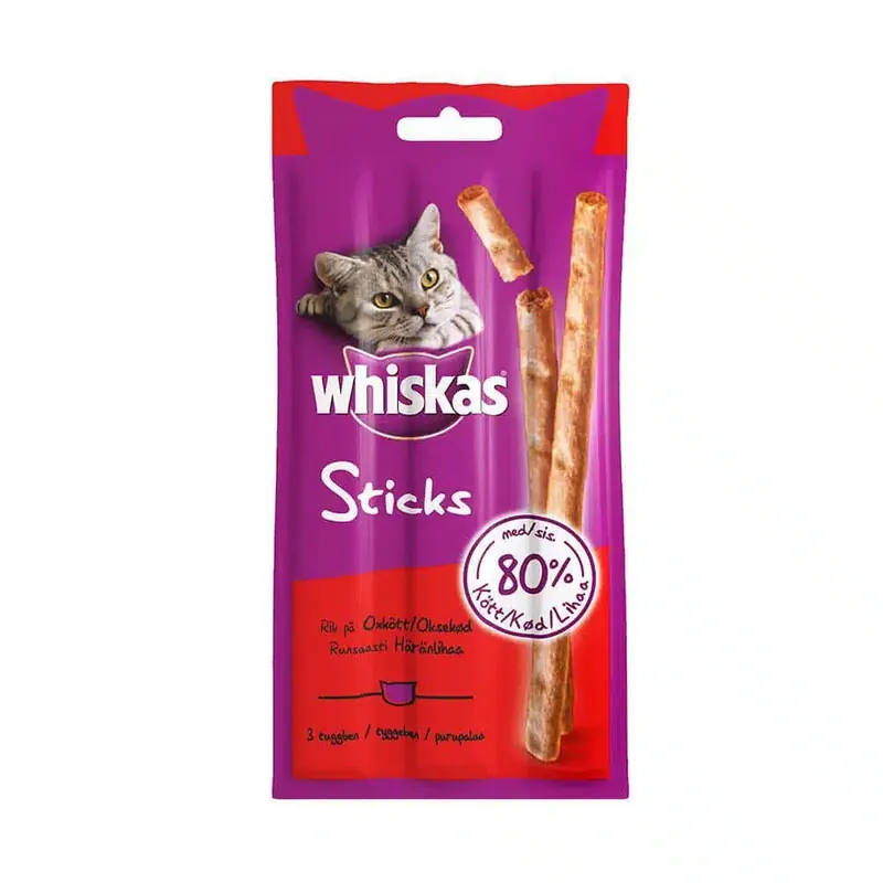 Whiskas Kattsticks Oxkött 3st 6g - Fabrikspris