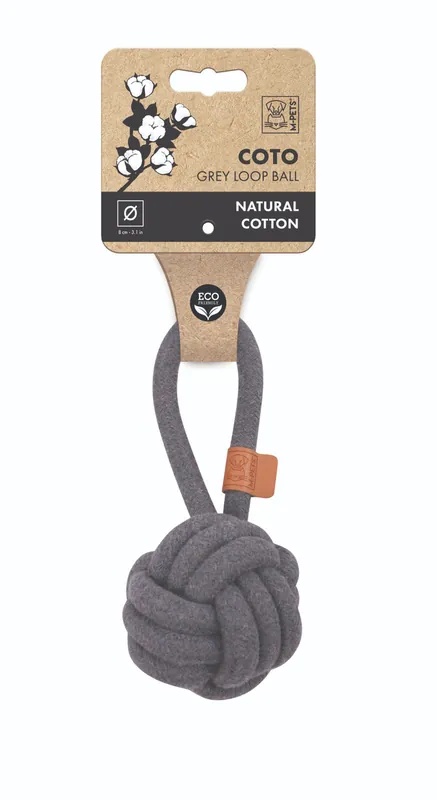 Nästan slut - Hundleksak Loop Ball Grey - 8 cm