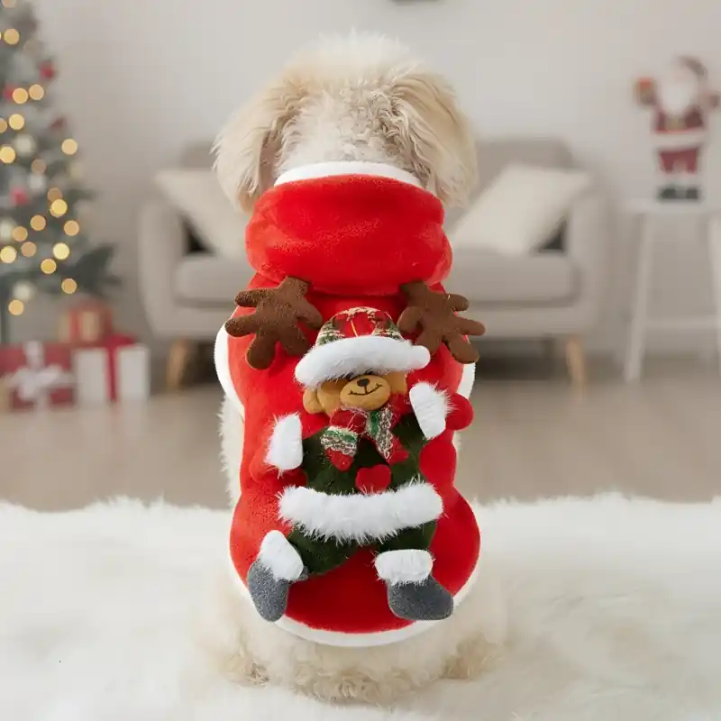 Specialpris - Hund julkläder ren-dräkt med horn