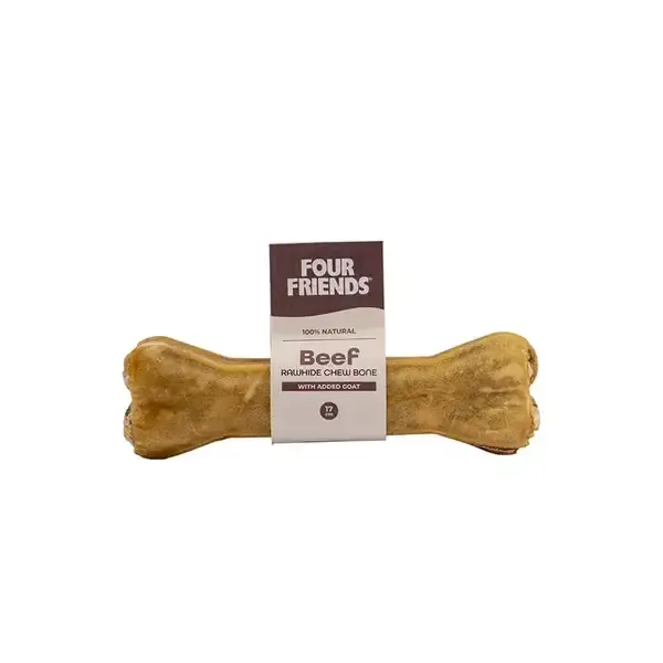 FF Beef rawhide chew bone with goat 17 cm - Skynda dig