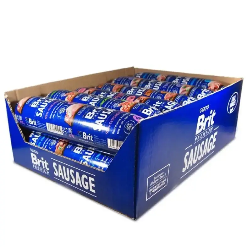 Rabatt | Brit Premium Köttkorv Turkey & Peas 800g
