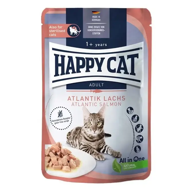 Endast idag | Happy Cat våt/sås, Lax, 85g