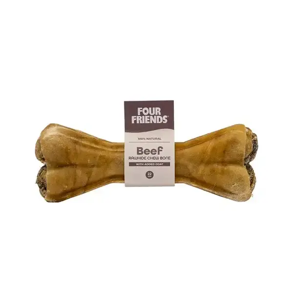 Spara nu - FF Beef rawhide chew bone with goat 22 cm