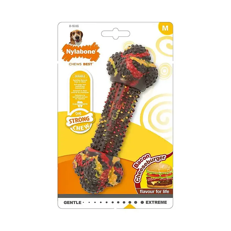 Väl omtyckt - Nylabone Strong Bacon Cheeseburger