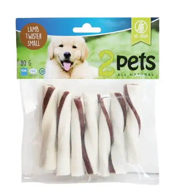 Under begränsad tid | Tuggtwister 2Pets Lamm ISO-certifierad Small 80g