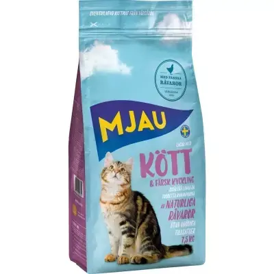 Mjau Torrfoder för katt med Kött, 7,5 kg - Lågt pris