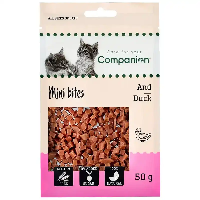 Gratis retur - Companion Cat Mini Duck Bites, 50g