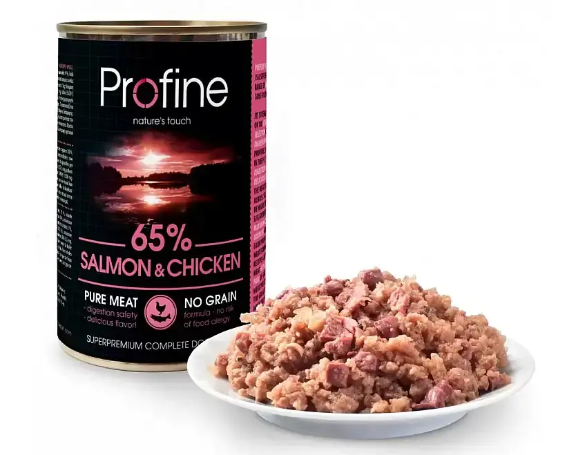 65% Salmon & Chicken Våtfoder för hund 400g-W453448 | Passa på nu