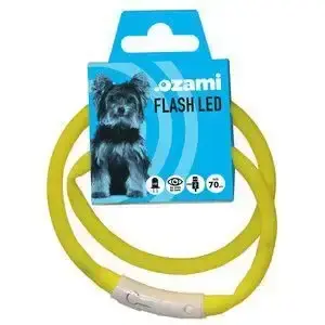 Fabrikspris | Halsband Flash LED Gul (70cm)