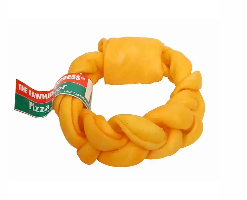 Enkel retur - Tuggben Flätad Ring Pizzasmak 12,5-15cm-S004001