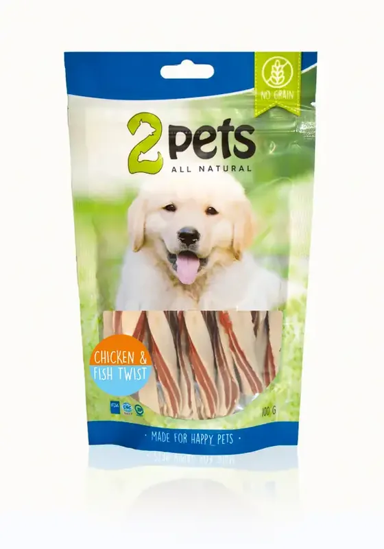 Fyndpris | 2Pets Chicken & Fish Twist 100g