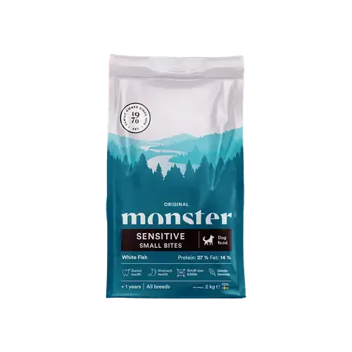 Monster Small Breed White Fish 2kg | Passa på nu