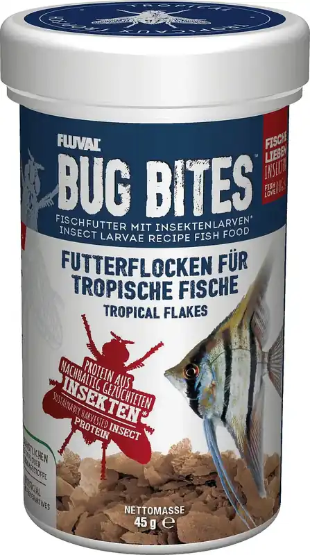 Fluval Bug Bites Tropical Flakes, 250 ml - Tryggt köp