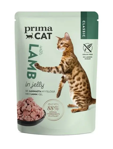 Gratis retur | PrimaCat Classic Våtfoder med lamm i gelé för katter 28 x 85 g