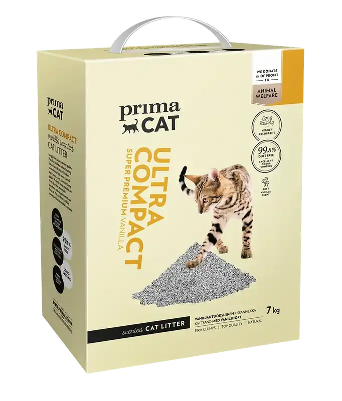 PrimaCat Ultra Compact Vanilj Kattströ 7 kg - Köp nu