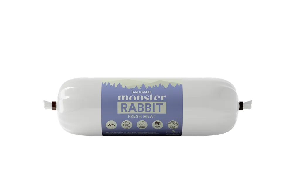 Enkel beställning | Dog Sausage Rabbit Hundfoder - 12 x 400 g
