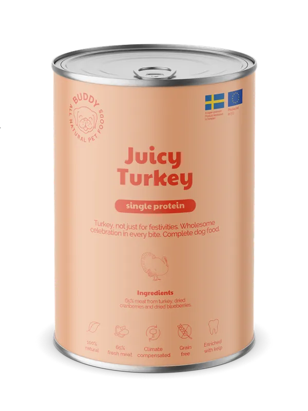 Juicy Turkey Våtfoder för Hund - 6 x 400 g | Bästa pris